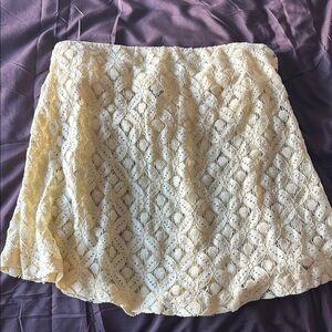 Yellow lace strapless top